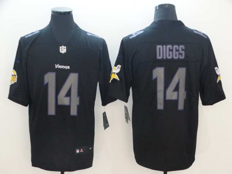 Men's Minnesota Vikings Stefon Diggs #14 Black Jersey